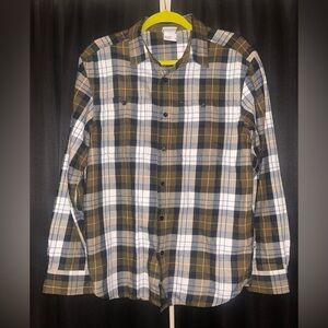 The North Face Men's Plaid Shirt - Brown, Blue, and White